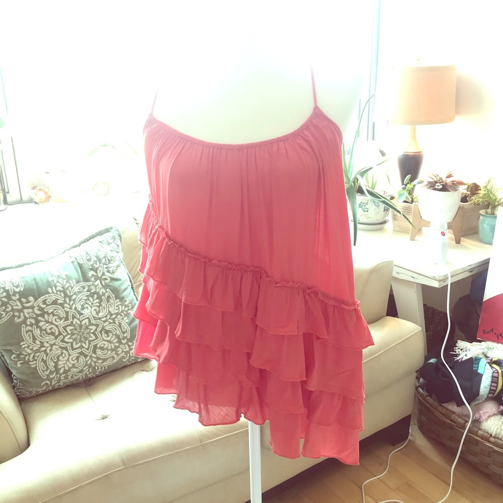 NWT Asymmetrical Free People Ruffled tank